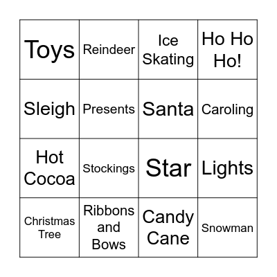 Christmas Bingo Card