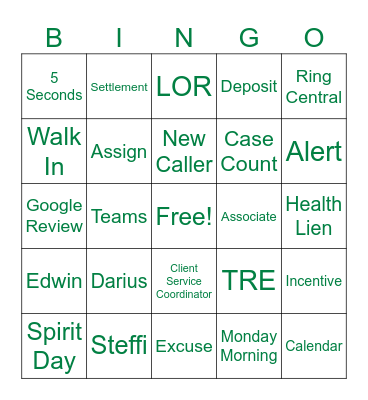 MEETING Bingo Card