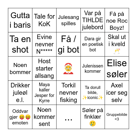 KoKmas Bingo Card