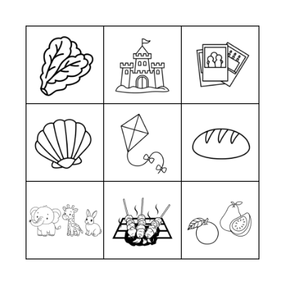 Places & activities Bingo Card