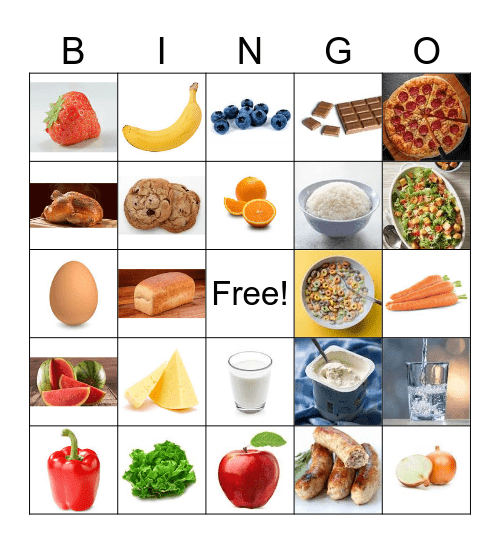 Foods We Eat Bingo Card