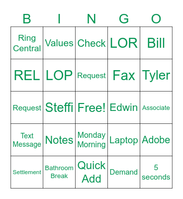MEETING Bingo Card