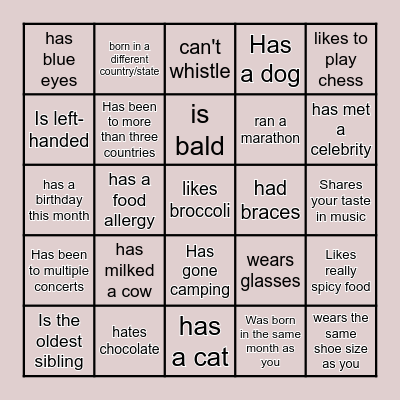 Icebreaker Bingo: Find Someone Who Bingo Card