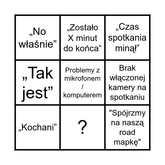 Bingo Statusowe Bingo Card