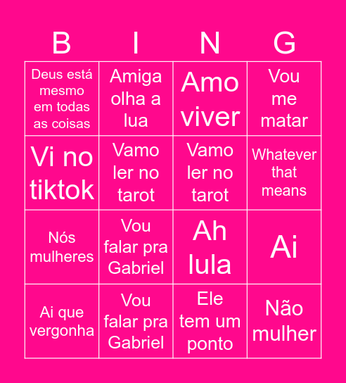 Jordana's Birthday Bingo Card
