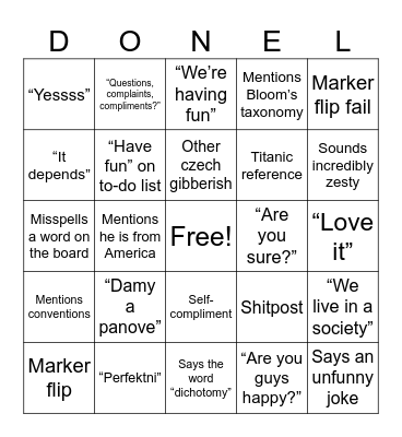 O’ Donnellingo Bingo Card