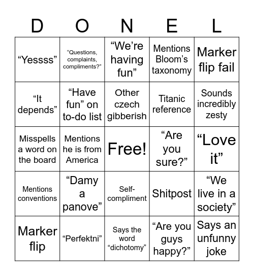 O’ Donnellingo Bingo Card