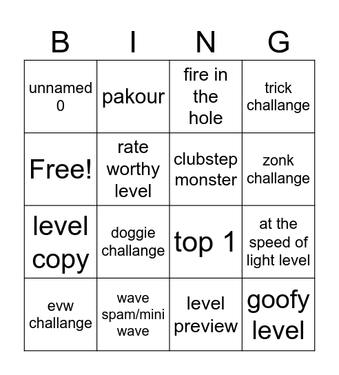 recent tab bingo Card