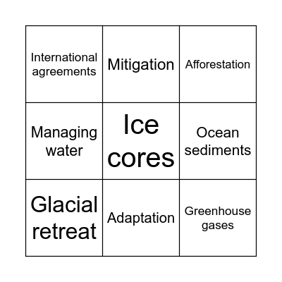 Climate change Bingo Card