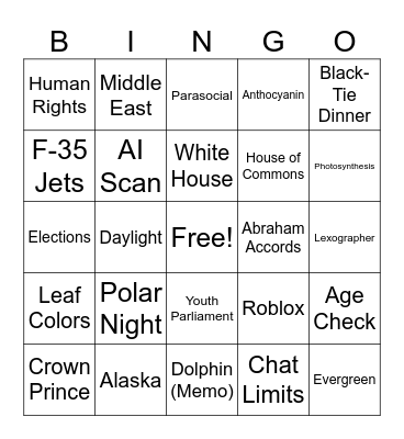 CNN 10 11/19/25 Bingo Card