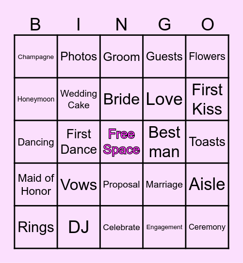 Kim's Hen Party Bingo Card