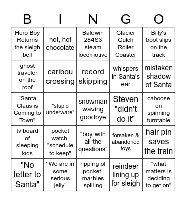 Polar Express- Skipper Library Bingo Card