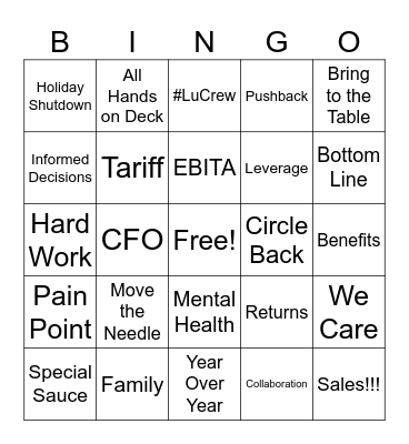 "All" "Voices" Bingo Card