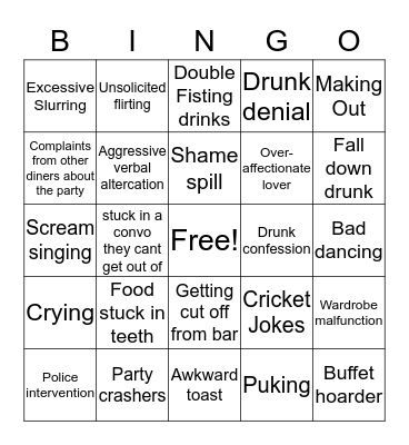 RFK Holiday Party Bingo Card