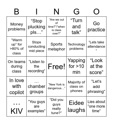 Barney Blough bingo board Bingo Card