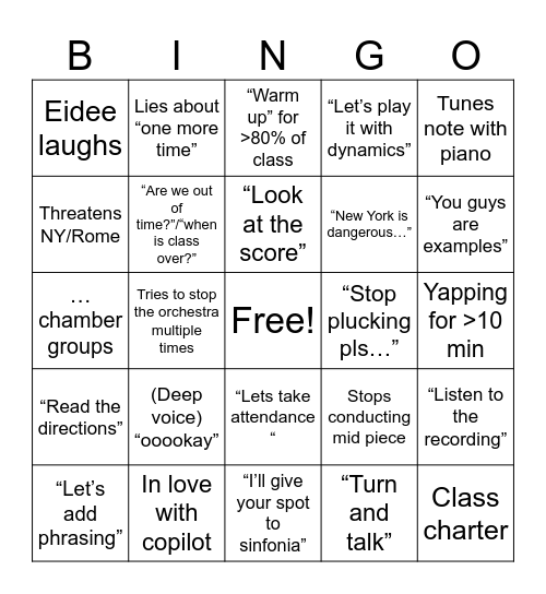 Barney Blough bingo board Bingo Card