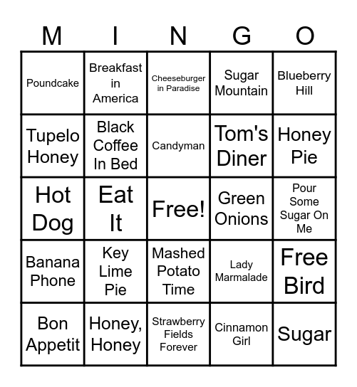 Gobble and Groove Feast Bingo Card