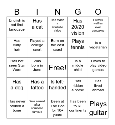 COLO Bingo! Bingo Card