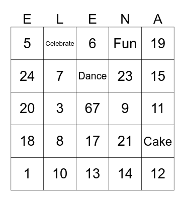 Birthday Bingo! Bingo Card