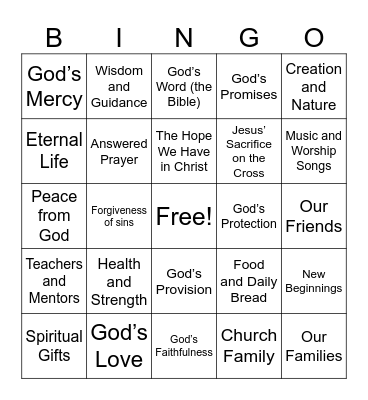 Thanksgiving 2025 Bingo Card