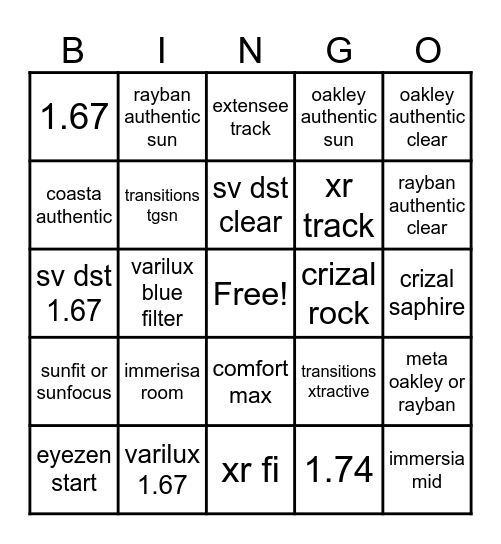 Week 4 Bingo Card
