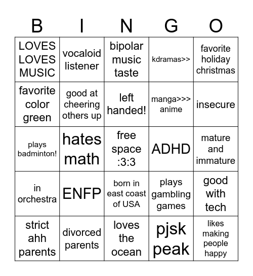 HOW MUCJH ARE YOU LIKE ME? BINGO :33 Bingo Card