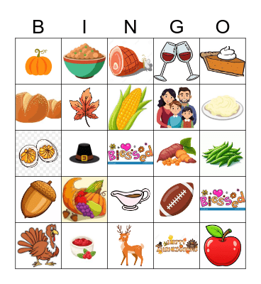 THANKSGIVING BINGO Card