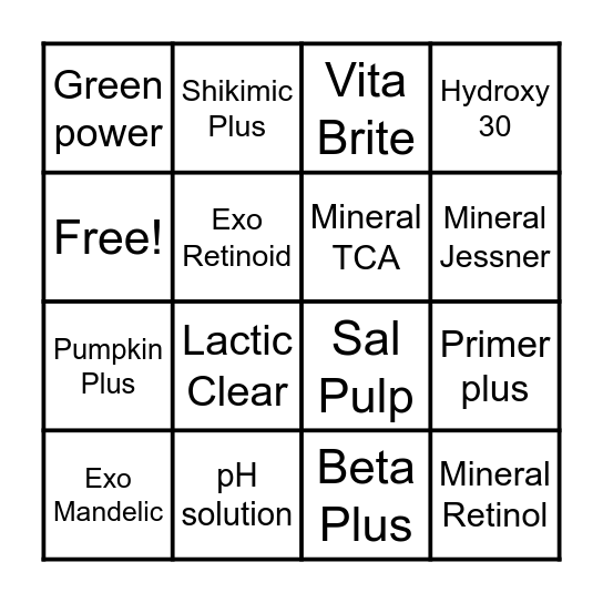 LIRA PEELS Bingo Card