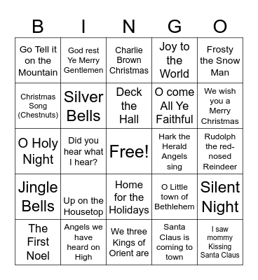 Christmas Senior Bingo Card