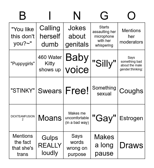 640 Blood Puppy BINGO Card