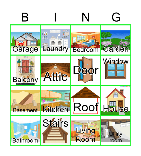 Parts of the House Bingo Card
