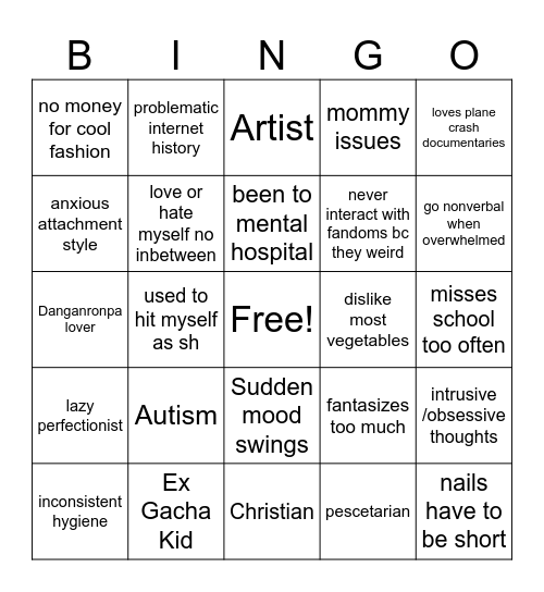 Nomi's Bingo Card