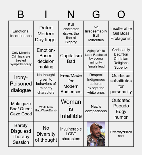 Modern Writing Bingo Card