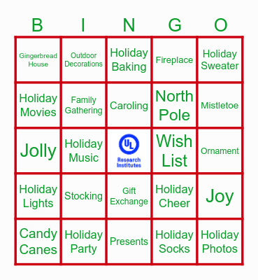 Holiday Bingo Card