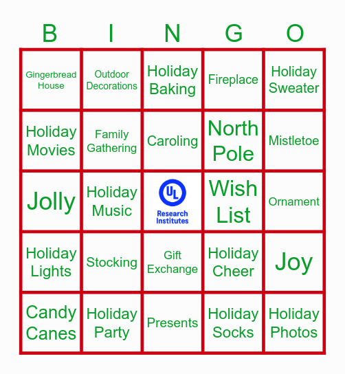 Holiday Bingo Card
