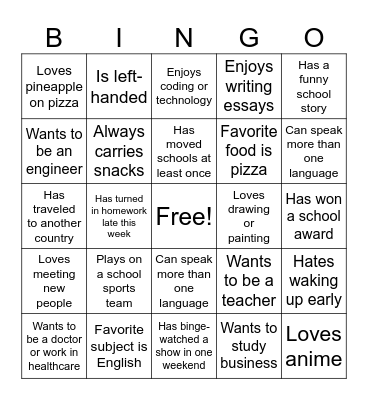 PWE BINGO Card