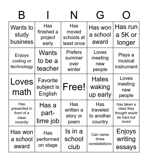 PWE BINGO Card