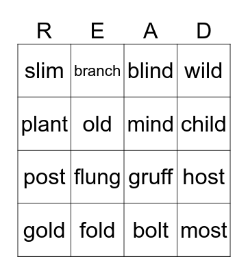 Level 2 Unit 3 Bingo Card