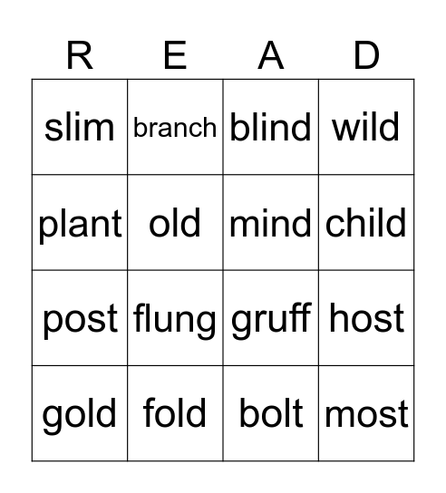 Level 2 Unit 3 Bingo Card