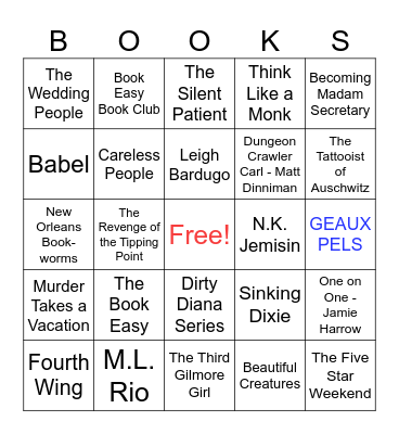 BOOK CLUB NIGHT! Bingo Card