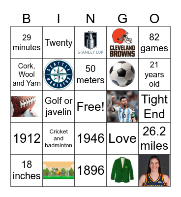 Sports Bingo #2 Bingo Card