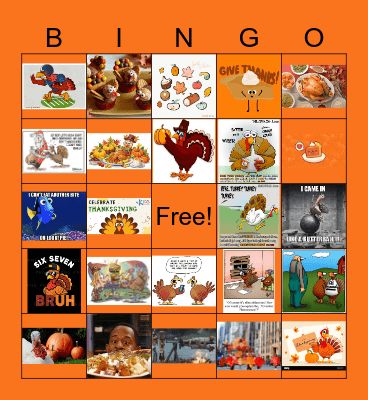 thanksgiving Bingo Card