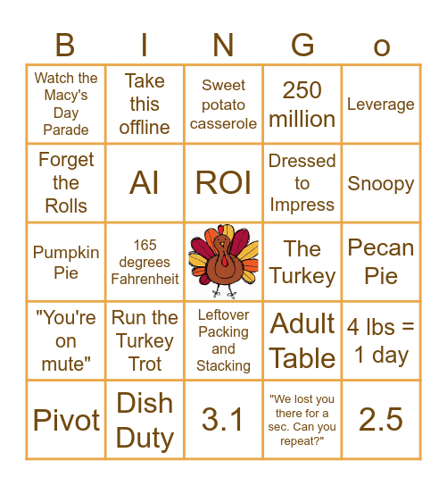 Helios Thanksgiving Gathering! Bingo Card