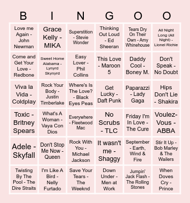 Muziekbingo Card