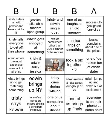 da trio grp bingo!! :p Bingo Card