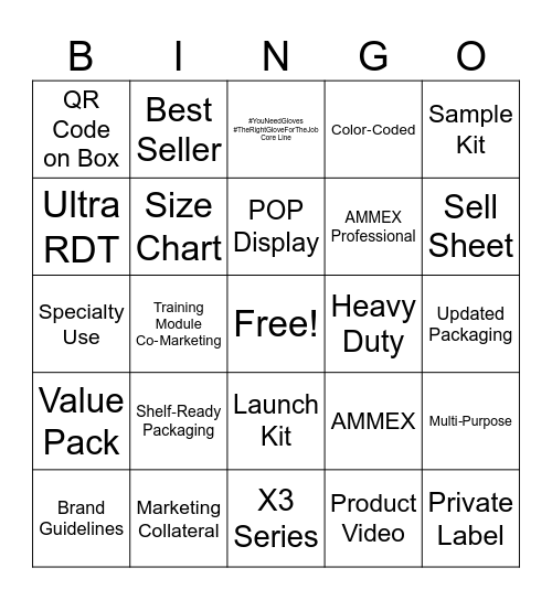 AMMEX BRANDS & PRODUCT LINES Bingo Card
