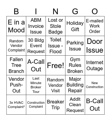 Karlin Cap Bingo Card