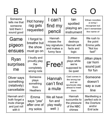 Tech Week Bingo Card