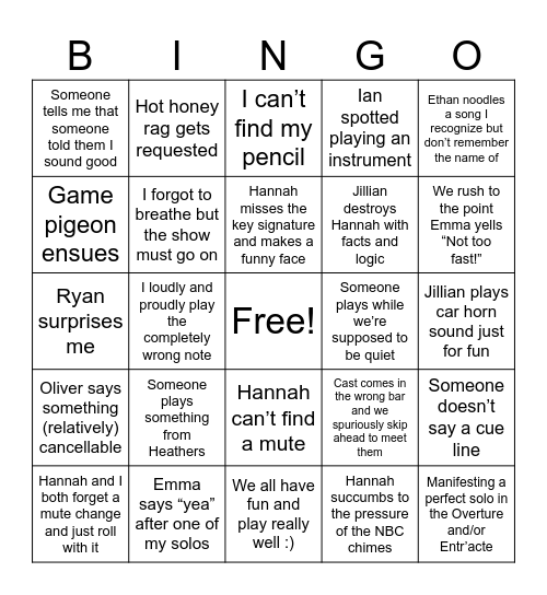 Tech Week Bingo Card