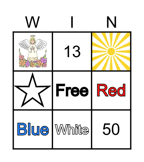 American Flag Bingo Card